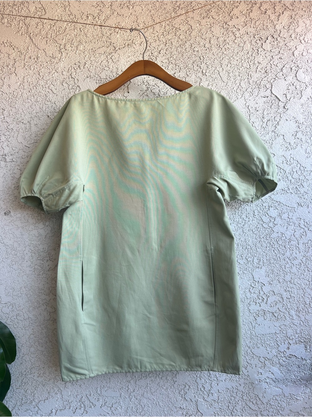 STAUD Mint Green Puff Sleeve Tunic Dress - Picture 1 of 4